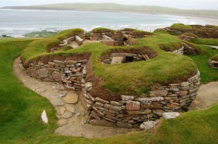 Ancient Civilization of Skae Brae found in Scotland dating back to 3000 B.C. 